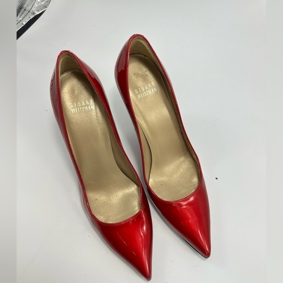 stuart weitzman fever quasar red patent leather heels size 7.5 - Picture 3 of 12